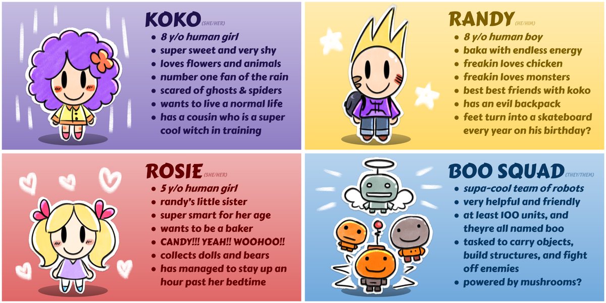 BommitBall's tweet photo. I created descriptive cards of some of my ORIGINAL CHARACTERS!
Thank you all for your continued support!! 🐟 🐠 🐡
#oc #originalcharacter https://t.co/1H8gDrOaoW