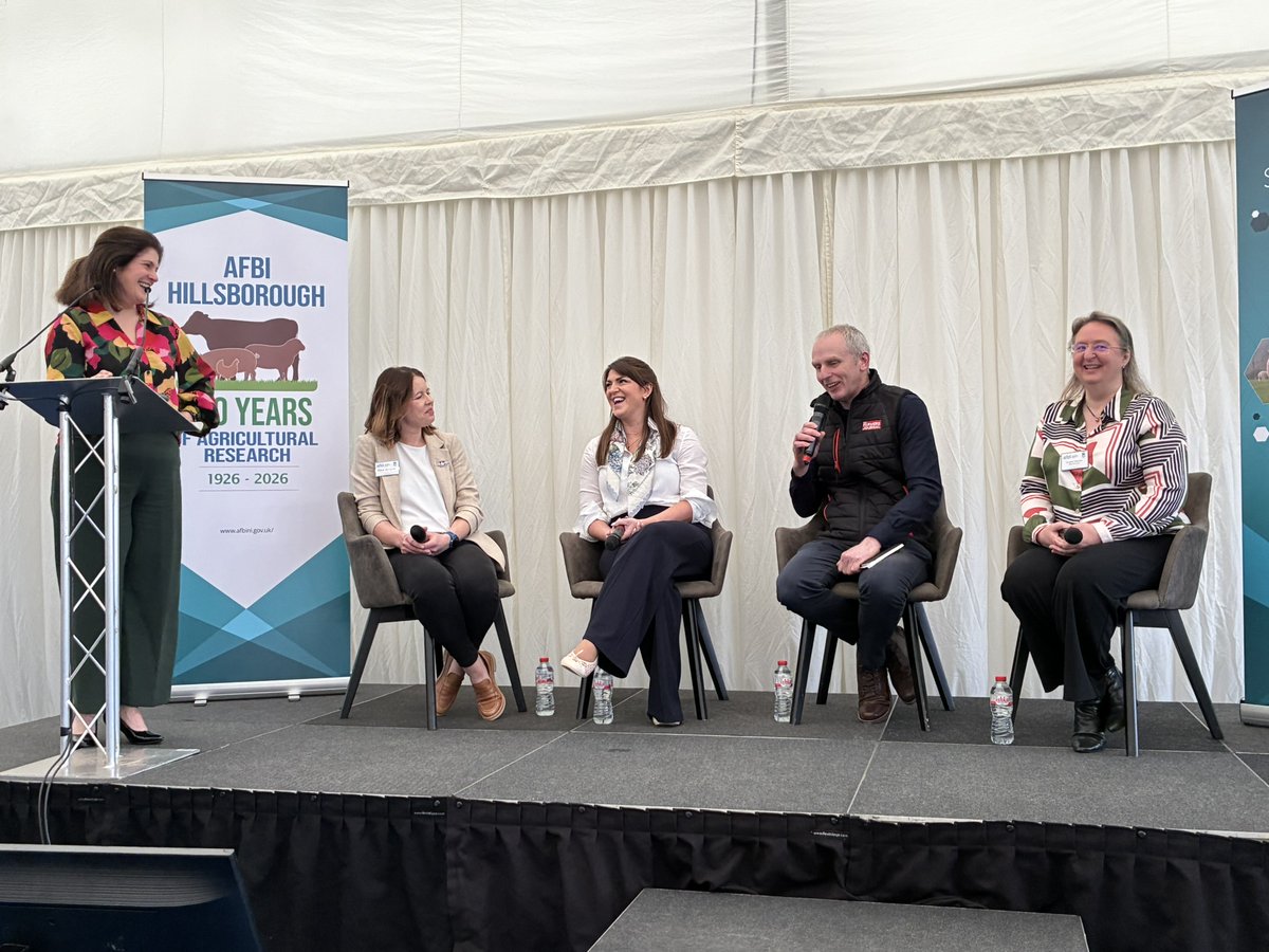 AFBI_NI's tweet photo. AFBI celebrated the 100th anniversary of its Hillsborough site with a special event at the Balmoral Show today. Guests heard about AFBI’s long history of innovation &amp; continuing work in leading agricultural science. Happy birthday AFBI Hillsborough! 🎂 
#AFBIScience https://t.co/ByU5rljpzB