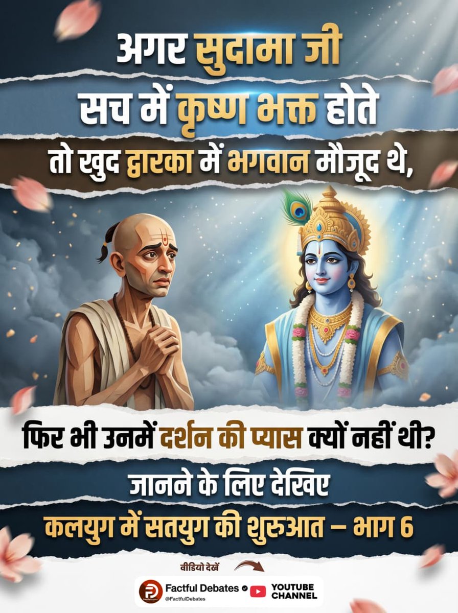 dhaniyadeepak2's tweet photo. #सुदामा_कृष्णजीके_भक्त_नहींथे
Factful Debates Yt Channel
⤵️
https://t.co/zBVBMH9Em6 https://t.co/WEutAjyR3f