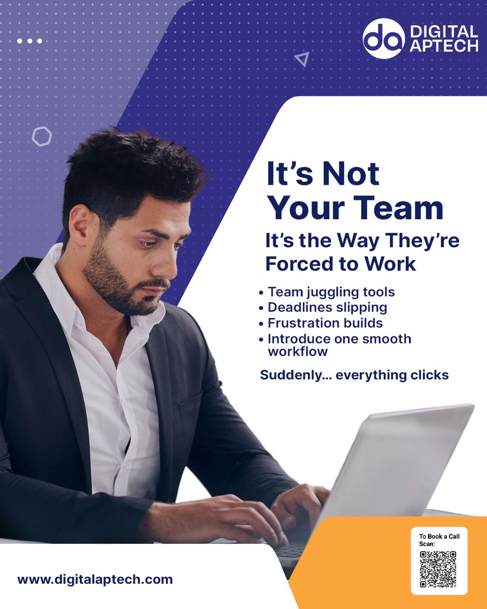 DigitalApTech's tweet photo. Talent alone doesn’t build strong teams; smart workflows do—scattered tools and inefficient processes slow growth. Contact Digital Aptech for smarter workflow management solutions.
#WorkflowManagement #TeamProductivity #DigitalAptech #BusinessGrowth #DigitalTransformation https://t.co/eoHZNYGSF4