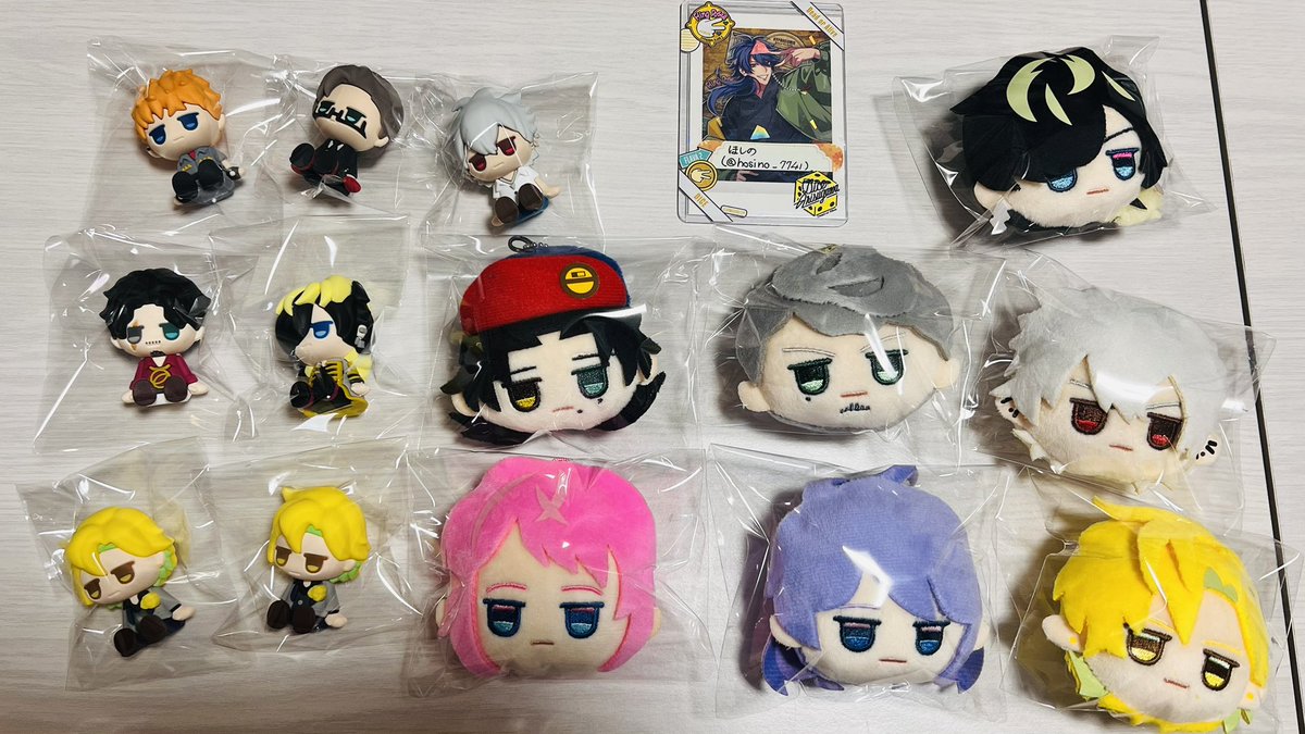 hosino_7741's tweet photo. 【交換】
ヒプノシスマイク ヒプマイ 100均  百均 ダイソー Seria キャンドゥ 

【譲】
二郎、左馬刻、銃兎、理鶯、乱数、寂雷、一二三、十四、獄、零

【求】(各1ずつ)
ラバーフィギア　帝統、幻太郎
フェイスぬいぐるみ　盧笙

郵送交換のみ。希望数集まり次第定価譲渡。
お纏めの方優先。 https://t.co/jJF1lpEZ6U