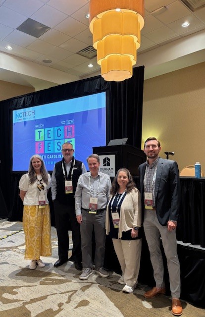 BrooksPierceLaw's tweet photo. Brooks Pierce proudly sponsored @NCTA (NC TECH) TechFest in Durham, NC! Partner Will Quick joined the cybersecurity panel, “Words Matter: Communicating Cybersecurity Readiness, Risk and Reality,” with Jennifer Fix, Chuck Kesler, Keith Stouder, and Amy Reeder Worley. https://t.co/84BE85119p