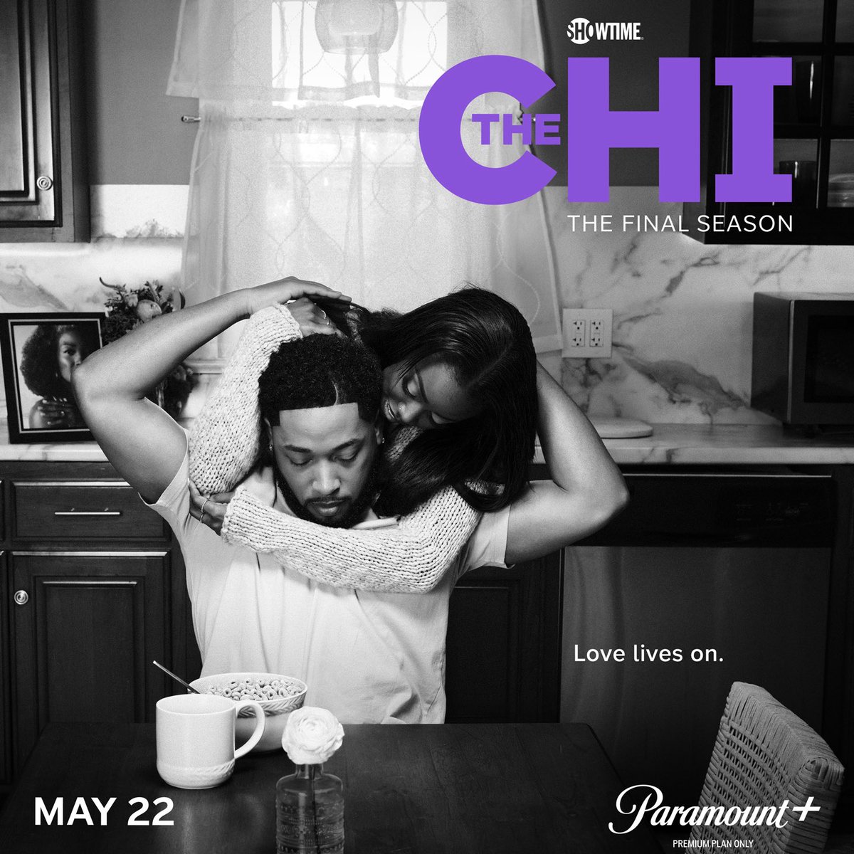 SHOTheChi's tweet photo. For Emmett &amp; Kiesha, love lives on. 💜 The final chapter of #TheChi begins May 22 on the #ParamountPlus Premium Plan. https://t.co/JGWQJLJKdF