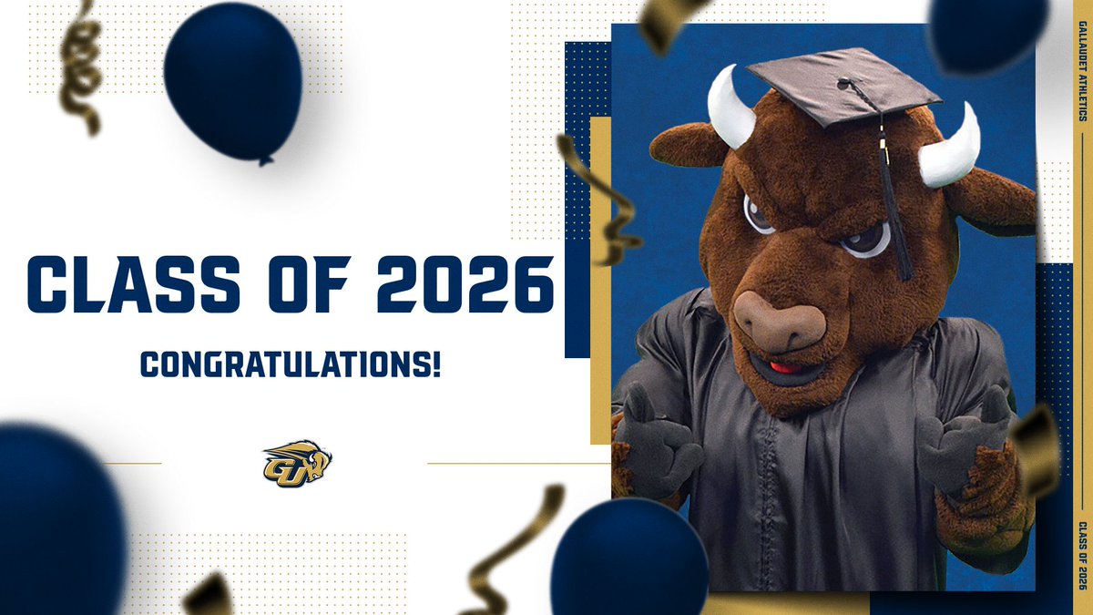 GallaudetBison's tweet photo. The Gallaudet University Athletics Department would like to extend its congratulations to the graduating Class of 2026! You all accomplished so much during your journey at GU. We are all proud of you! 

Go Bison! 🦬

#GUBison #Gallaudet2026 https://t.co/DsM3RGDbiE