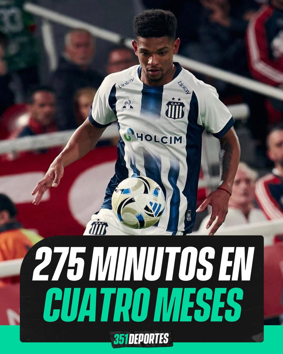 351Deportes's tweet photo. 👀 EL 2026 FUTBOLÍSTICO DE DIEGO VALOYES

👉🏻 Llegó en enero a #Talleres y desde ese entonces, hasta el 9 de mayo, disputó solo 275 minutos, producto de su tiempo de adaptación y lesiones.

7️⃣ En siete partidos del #TorneoApertura no estuvo convocado.

❌ Nunca llegó a completar la totalidad de un cotejo.

▪️ En el partido más importante del semestre, frente a #Belgrano, fue sustituido en el entretiempo.

🤔 Números que no alcanzan para un club que pretende ser protagonista en primera división: ¿debe continuar en la “T”?