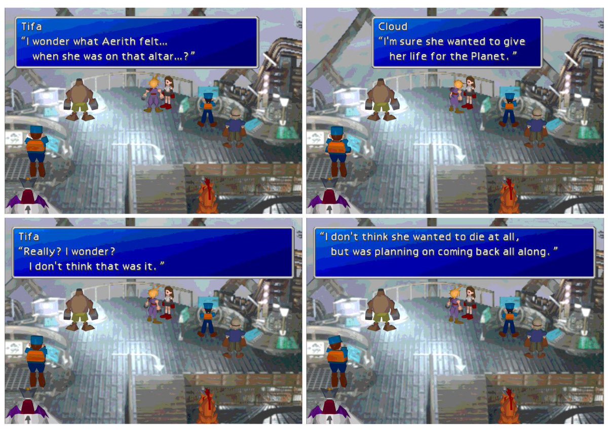 AerBunny_'s tweet photo. Daily reminder that Aerith wanted to live, and did not sacrifice herself. She was murdered https://t.co/2kRIB0XIfh