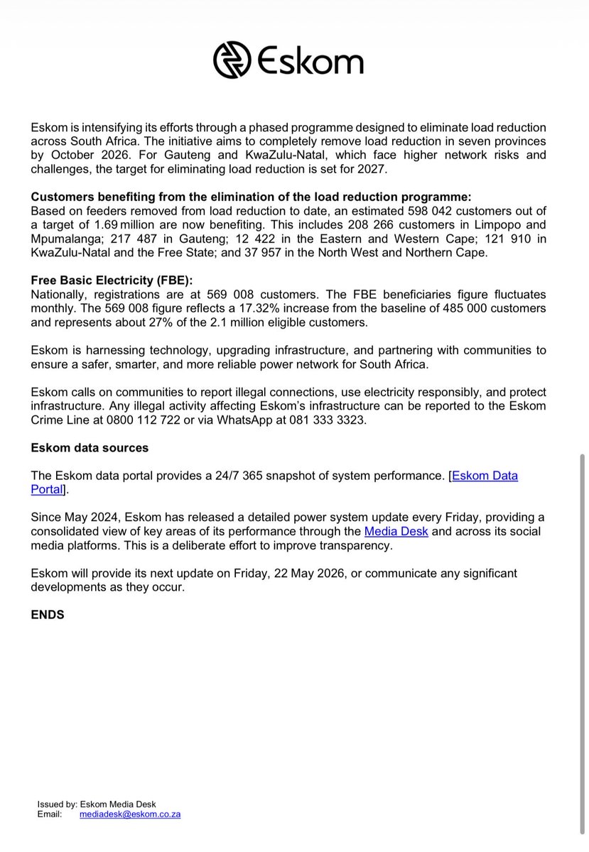 Eskom Hld SOC Ltd tweet media