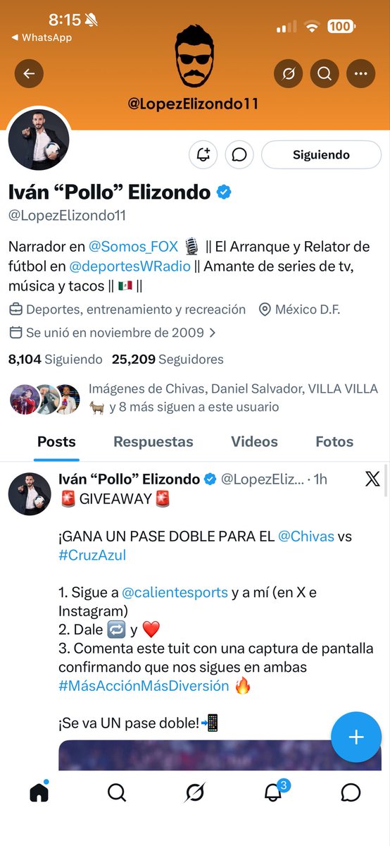 AlexNoSirdhal's tweet photo. @LopezElizondo11 @Chivas @calientesports Con todo mañana!!! ❤️🤍#Masaccionmasdiversion https://t.co/5v0c3hXwag