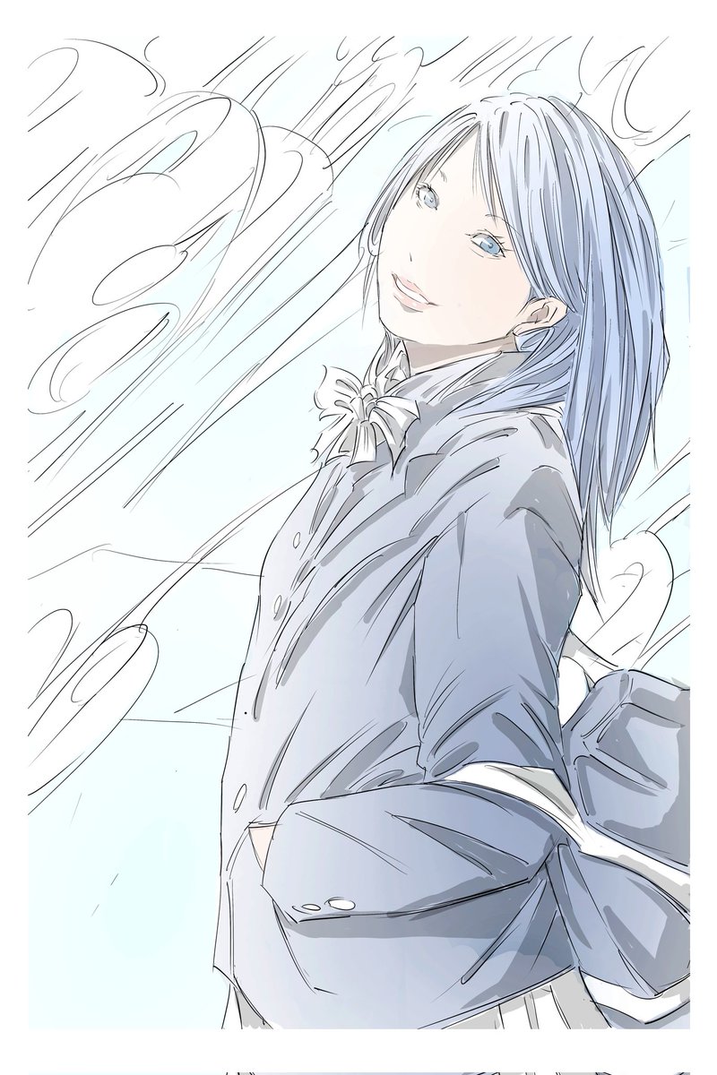 Merbolmark's tweet photo. 夏空　青春　帰路

#イラスト
#デジタルイラスト https://t.co/5n3AIZrMnR