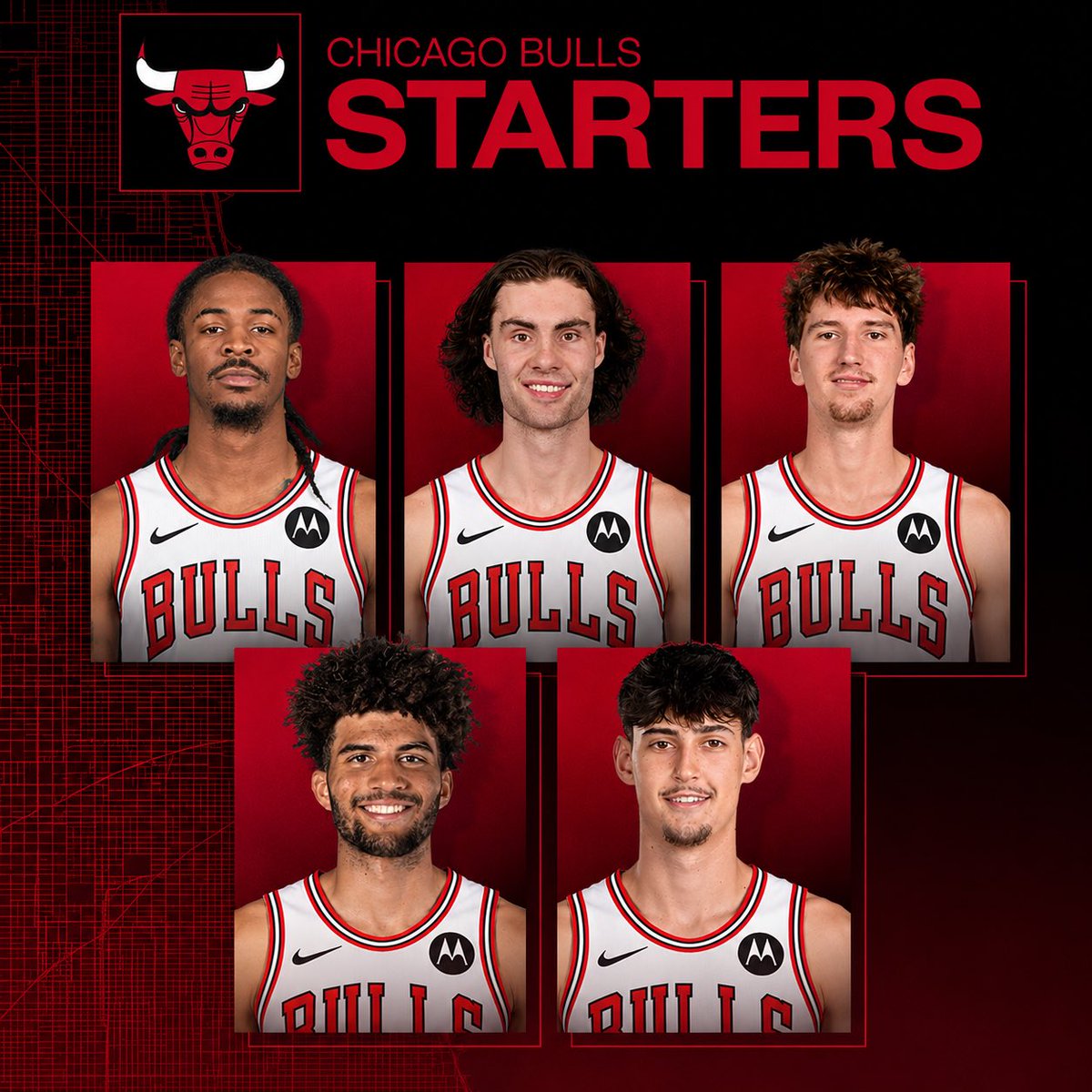 Bullsfans's tweet photo. Bringing in Ja Morant (age 26) on a 2 year deal just to secure the #3 pick.

New city for Ja like Chicago would be good.

Mara at #15. Noa Essengue off the bench. 

Scary. https://t.co/himePEMlGc