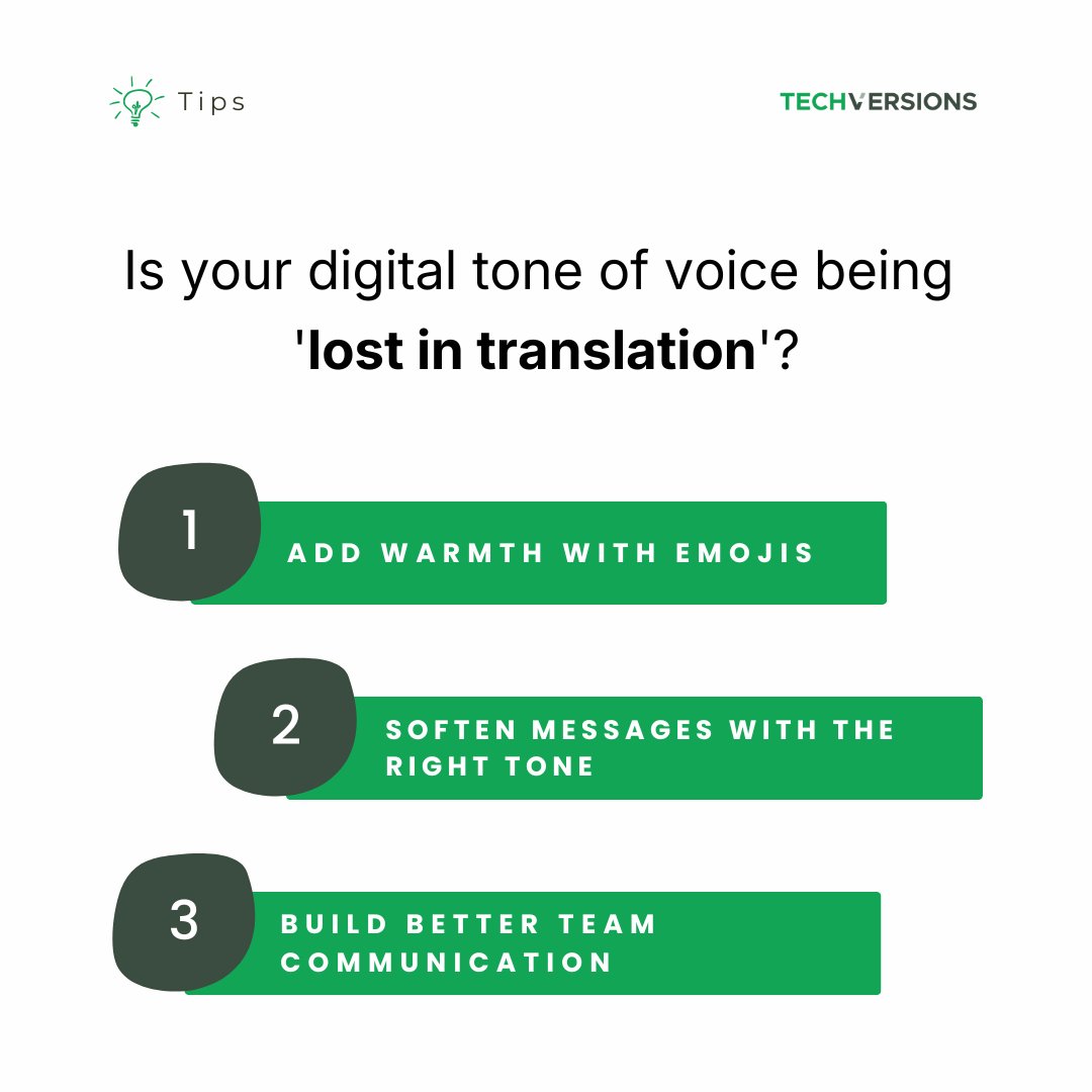 tech_versions's tweet photo. Use digital communication technologies—and a well-placed emoji—to add emotional context and warmth to your text-based messages! 😊  #EmojiPower #Communicationhttp://dlvr.it/TSYVvm https://t.co/lWVIr0ffW1