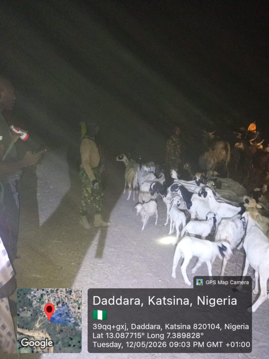 HQNigerianArmy's tweet photo. OPERATION FANSAN YAMMA: TROOPS NEUTRALISE SEVERAL LAKURAWA TERRORISTS,  RECOVER WEAPONS AND RUSTLED LIVESTOCK

Troops of Sector 2, Operation FANSAN YAMMA in continuation of series of offensive operations against terrorists and bandits, have successfully neutralised several terrorists, recovered weapons and livestock across Sokoto and Katsina States 

In Sokoto State, troops responded swiftly to a distress call reporting an attempt by Lakurawa Terrorist Group (LTG) to set fire to a Nigerian Immigration Service  facility at Ruwa Wiri Village in Tangaza LGA of Sokoto State. The troops made contact with the terrorists, neutralising 2 terrorists in the ensuing firefight, while others fled due to overwhelming firepower. A subsequent exploitation of the area led to the recovery of 2 AK-47 rifles, several ammunition and motorcycle.  

In a separate operation, troops deployed in Jibia LGA of Katsina State, while on a fighting patrol, encountered terrorists moving with herds of rustled livestock at Danya Bakwai Settlement. The troops engaged the terrorists, forcing them to abandon 62 rustled livestock.The livestock were recovered and subsequently handed over to their rightful owners at the palace of the Daddara District Head in Jibia LGA.  

Operation FANSAN YAMMA remains committed to eradicating terrorism and bsnditry in the region. The public is urged to continue to provide credible information to security forces.

OLANIYI OSOBA
Lieutenant Colonel 
Acting Deputy Director, Army Public Relations
8 Division,  Army / Sector 2 Operation FANSAN YAMMA  
15 May 2026