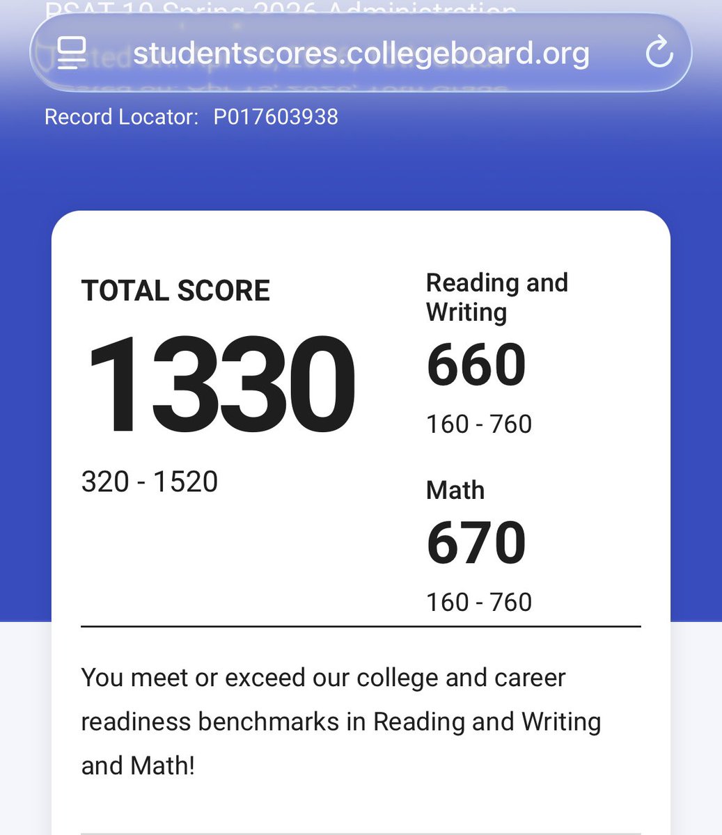 AHoran2028's tweet photo. Beyond thankful for this result on my sophomore PSAT!   (Max Score: 1520)
@echohawk21 @CoachCodyWhite @CoachJonHunter @25Wagoner @Coach_JimBray @KatFrakes @hunter_hays27 @Coach_Cump @caseydickson717 @coachkayladunn @Kara_Dill @hunter_bunch10 @CSchoony11 @brickwall_sb @J_Cottrill_ @jordan_gontram @BrieGalicinao @SilvestriniVal @SBRRetweets @TOP_D1RECRUITS @CoastRecruitsSB @DirectRecruits @ProspectID_ @TopPreps
