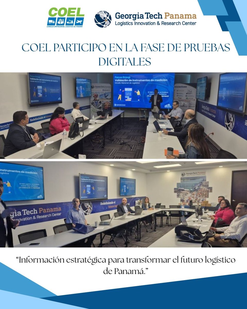 coelpty's tweet photo. COEL participó en la fase de pruebas digitales
El Estudio Nacional de Logística (ENLOG) continúa avanzando conforme a su cronograma, consolidando etapas clave para el fortalecimiento de una investigación.
#ENLOG #COEL #Logística #PanamáHubLogístico #InnovaciónLogística https://t.co/9L236kSuVV