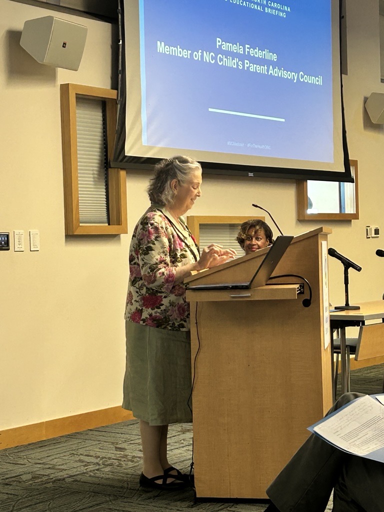 ncchild's tweet photo. Yesterday Pamela from our Parent Advisory Council shared her story at the Medicaid Educational Briefing hosted by the KBR Charitable Trust. We are thankful for our PAC members and how they show up and advocate for children and families in our state who need our attention today. https://t.co/LwL4F0p1DI