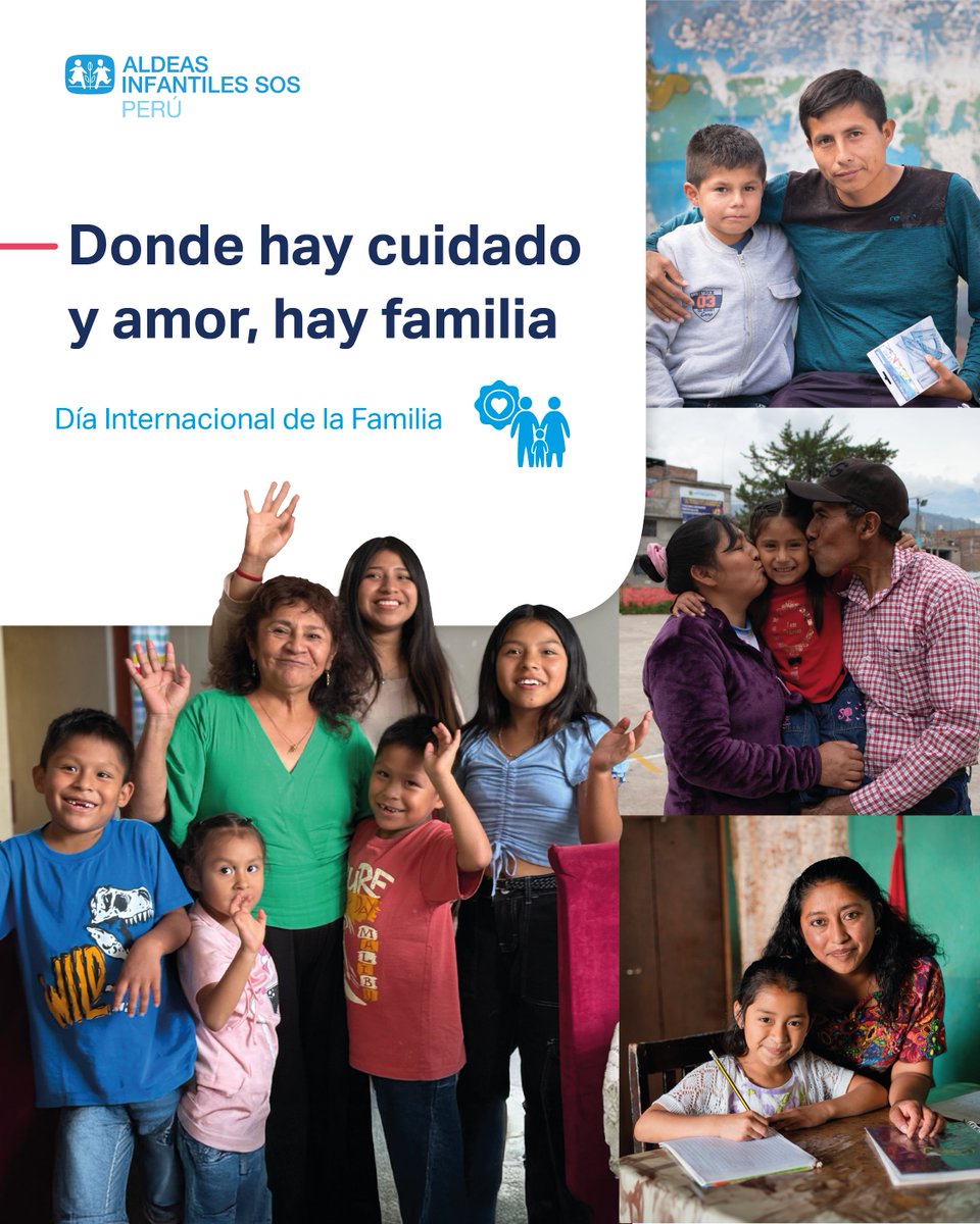 AldeasSOSPeru's tweet photo. Cada familia es única. 💙🏡​

Lo que las hace especiales no es cómo están conformadas, sino la manera en que el amor y el cuidado se hacen presentes todos los días. ✨​

A veces, familia también es ese lugar donde encontramos apoyo, contención y la tranquilidad de sentirnos seguros para crecer. 🌱🤝​

En el Día Internacional de la Familia, celebramos esos vínculos que nos acompañan y hacen que, de distintas formas, siempre podamos sentirnos en casa. 💫🫂​

#DíaInternacionalDeLaFamilia #Familia #Cuidado #AldeasInfantilesSOSPerú #Bienestar