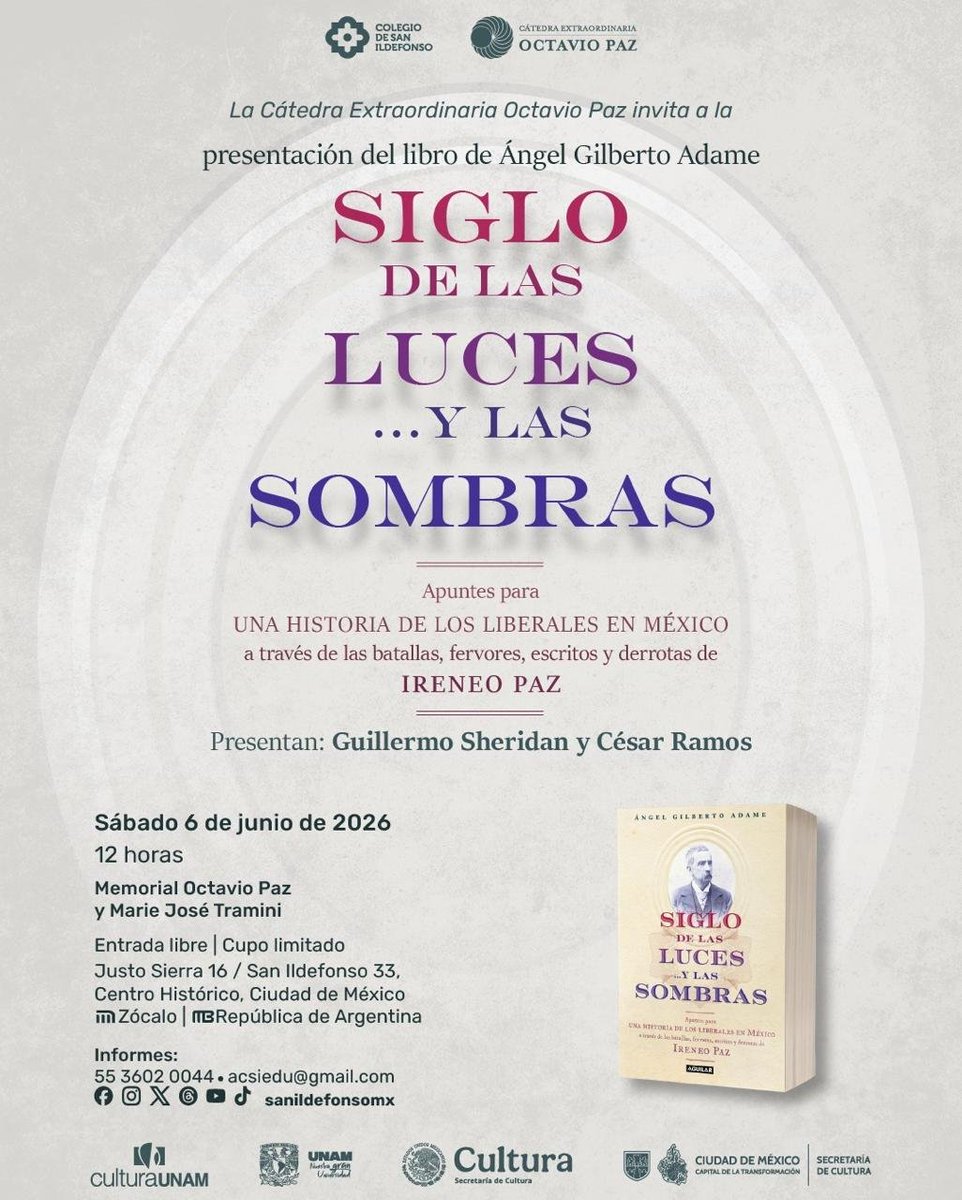Regino67's tweet photo. Estimados amigos, ojalá puedan acompañarme.
@SanIldefonsoMx @penguinlibrosmx @GmoSheridan https://t.co/svvdlJ9aoL