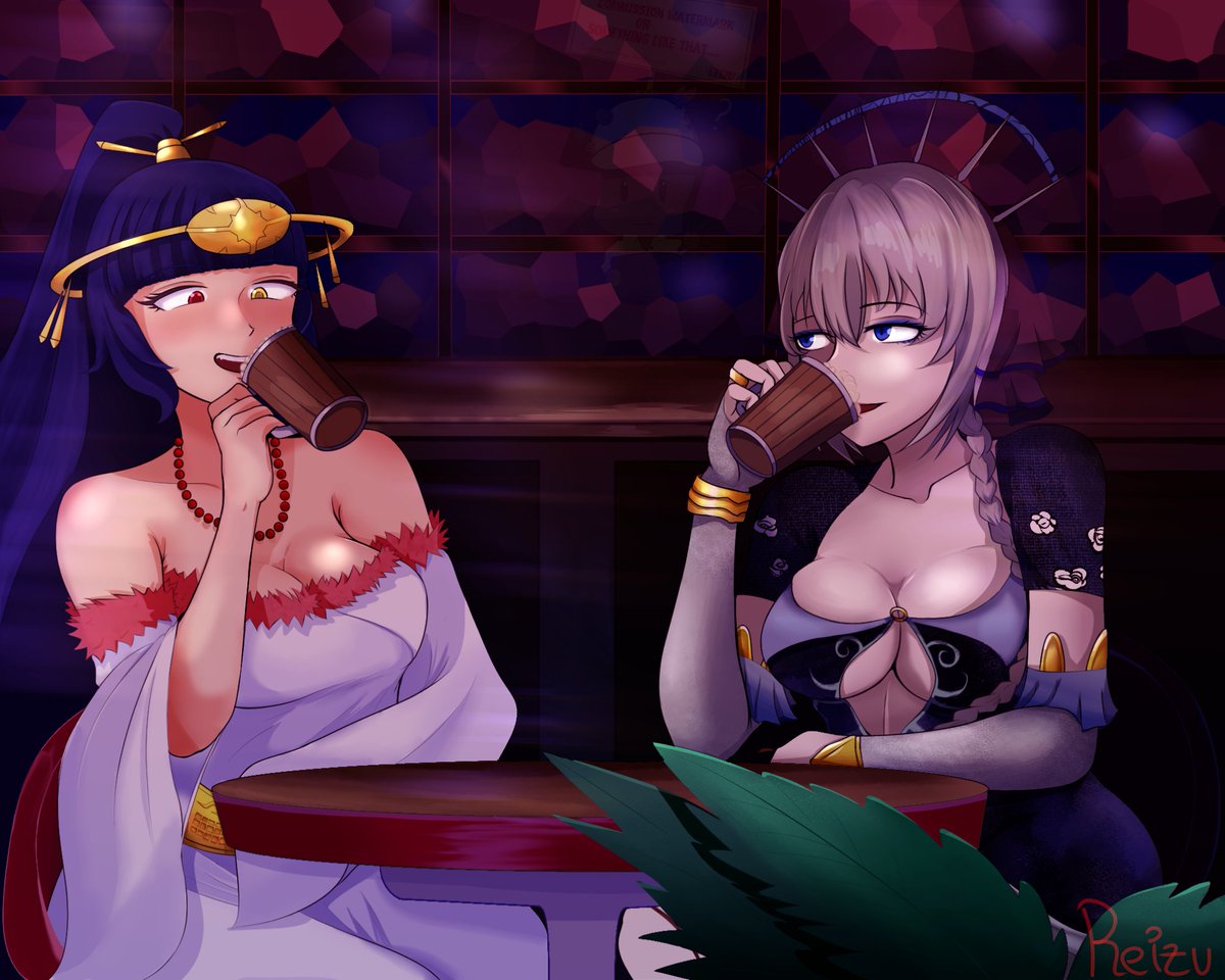 Leizu02's tweet photo. Cmm for Icyshadowlord 
Akemi and Tiara (Oc of Dragnfly)🍻 https://t.co/8v3WpMf9zs