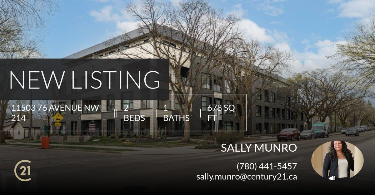soojandra's tweet photo. 📍 New Listing 📍 Take a look at this fantastic new property that just hit the market located at 11503 76 Avenue Nw 214 in Edmonton. Reach out here or at (780) 441-5457 for more information

Sally Munro Sells Homes! https://t.co/PJHu9zvvgn https://t.co/A63EbSk5MB