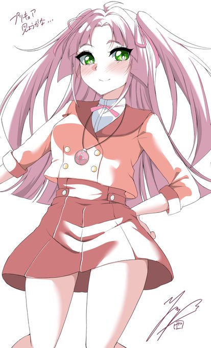 プリキュアのみくるちゃん結構沼ってて練習がてら描いてみたんだけど、大人っぽく描きすぎた感すごい 