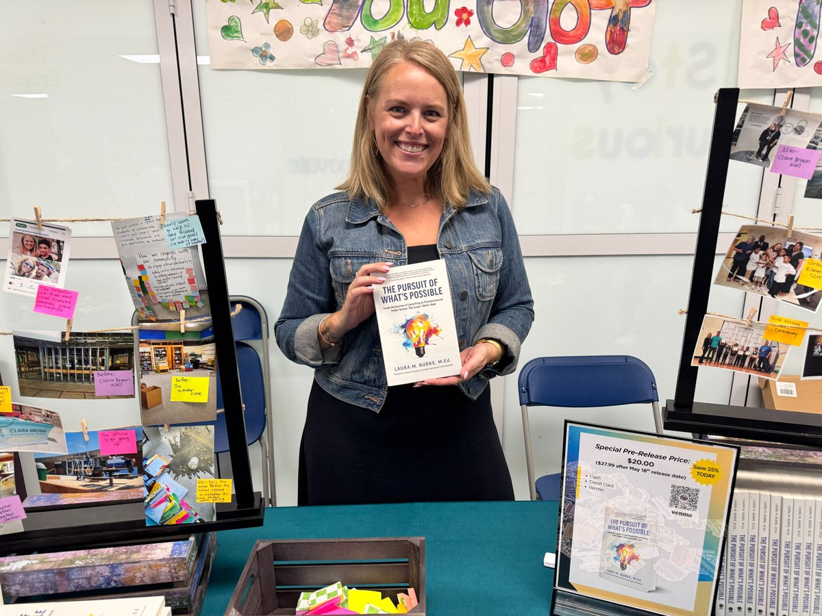CBEA_K8's tweet photo. What a night! 🎉 Our Meet-and-Greet featured Founding Principal Ms. Laura Burke signing her book on building Clara Brown. 📚 Loved meeting our new teachers &amp; seeing families excited for next year — what was your highlight? 👋 #ClaraBrown #MeetAndGreet https://t.co/FWjkOg7g7u