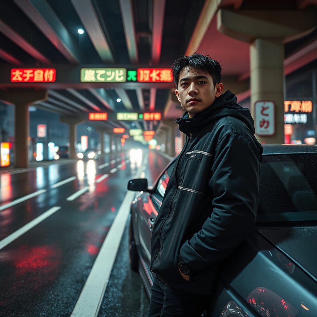 sprmtbn's tweet photo. Midnight. Rain. Neon.

An R34 resting beneath Osaka’s concrete arteries while the city hums like a dying synthwave dream. 🌧️🏎️

Cinematic street racing energy with teal-magenta reflections, wet asphalt, and pure 2AM solitude.

Made with @Sogni_Protocol https://t.co/aABbhYPc99