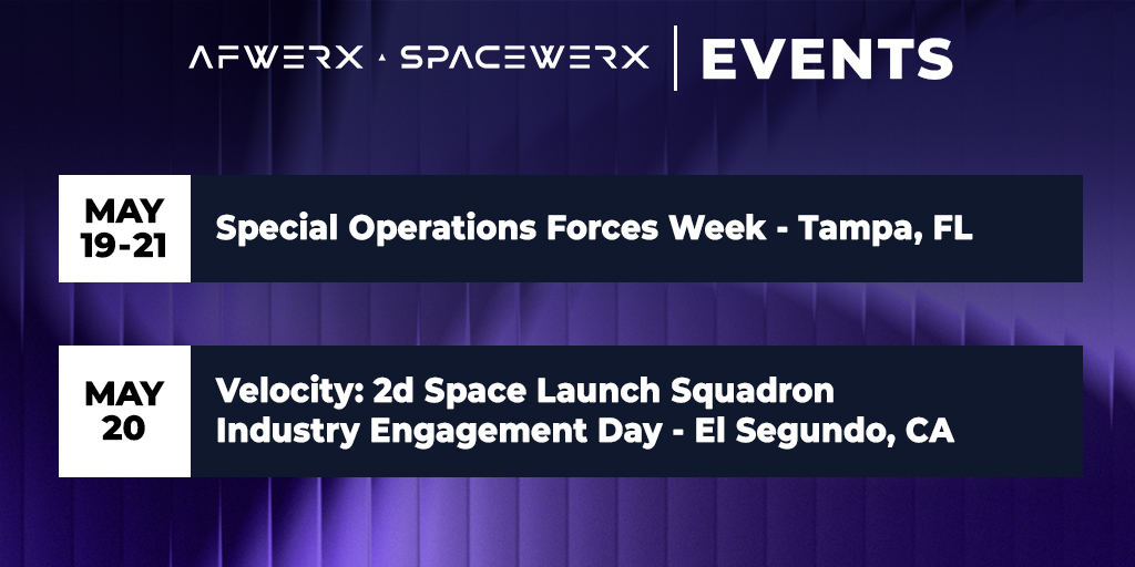 AFWERX's tweet photo. 📣 Get Involved Monday is back!

AFWERX &amp; SpaceWERX are reconnecting with small businesses and accelerating innovation for the DAF. 🚀

Check back every Monday for the latest funding opportunities, events &amp; ways to engage!

💲 https://t.co/Xu1bWkMD1X
📅 https://t.co/Fa8CelD2Yq https://t.co/EKwtc9L21E