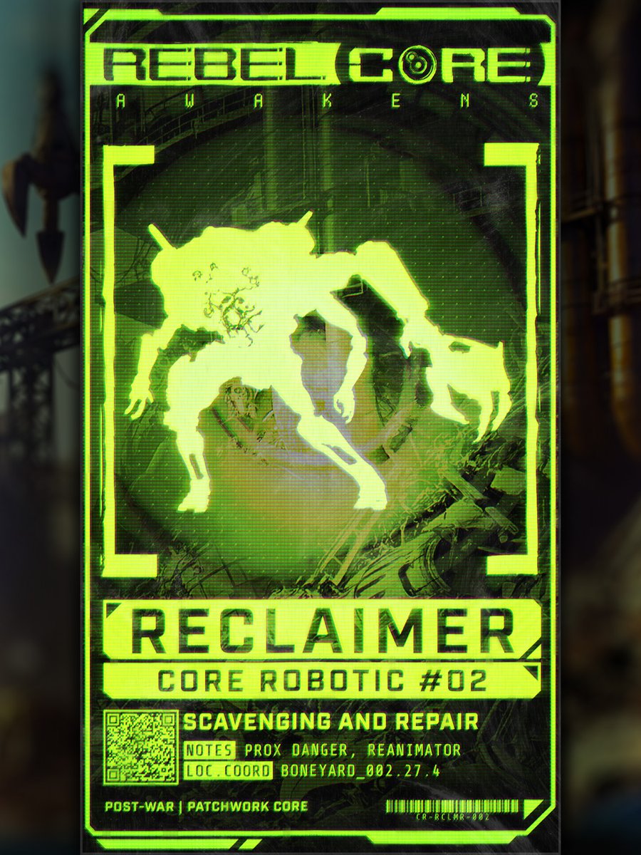 atomswitch's tweet photo. For the second card set in the Core Robotic boss series, meet The Reclaimer!

#RebelCoreAwakens #IndieGame #gamedev #Worldbuilding #RebelCoreCards https://t.co/BTGt90rC05
