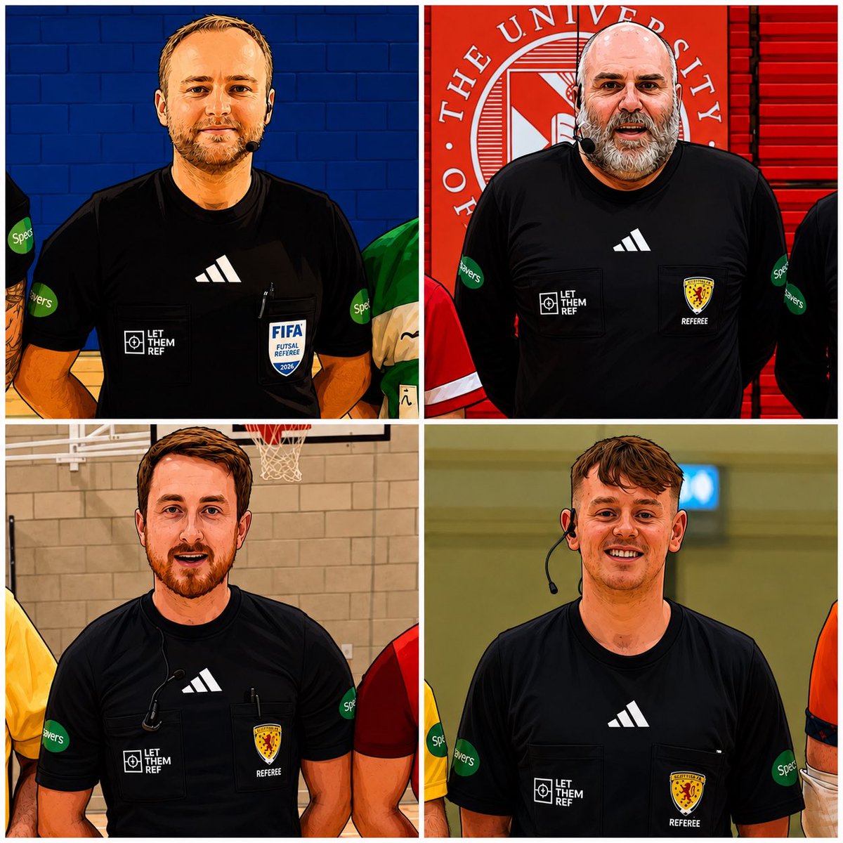 sfafutsal's tweet photo. Scottish Cup Final Referee Team

Congratulations to 
Ref 1: Duncan Mclullich
Ref 2: Gianluca Marini
3rd: Ross Alexander
TK: Jake Tyrrell
Who’ve been appointed to this years final

🏆The Scottish Futsal Cup Final
🆚Futsal Escocia v Aberdeen Futsal Academy
🗓️07/06/26
🏟️UHI
🕣16:30 https://t.co/bQPGA9TePu