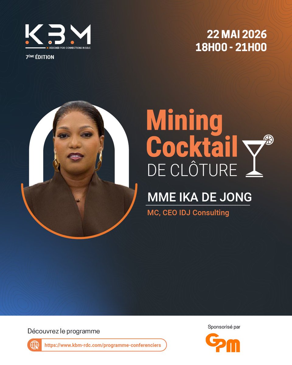 ikadejong's tweet photo. Et me voilà… de retour là où tout se passe. 🎙️

La semaine prochaine, je serai votre MC pour le @katangabusinessmeeting Mining Cocktail, l'événement qui clôture en beauté cette 7ème édition.

Le 22 mai, on se retrouve pour célébrer ce que cette industrie fait de mieux : les bonnes connexions, les bonnes conversations, et la croissance d'une région qui n'a pas fini de surprendre le monde.

Impatiente. Vraiment. 

Rendez-vous le 22 mai. Soyez prêts 🔥
