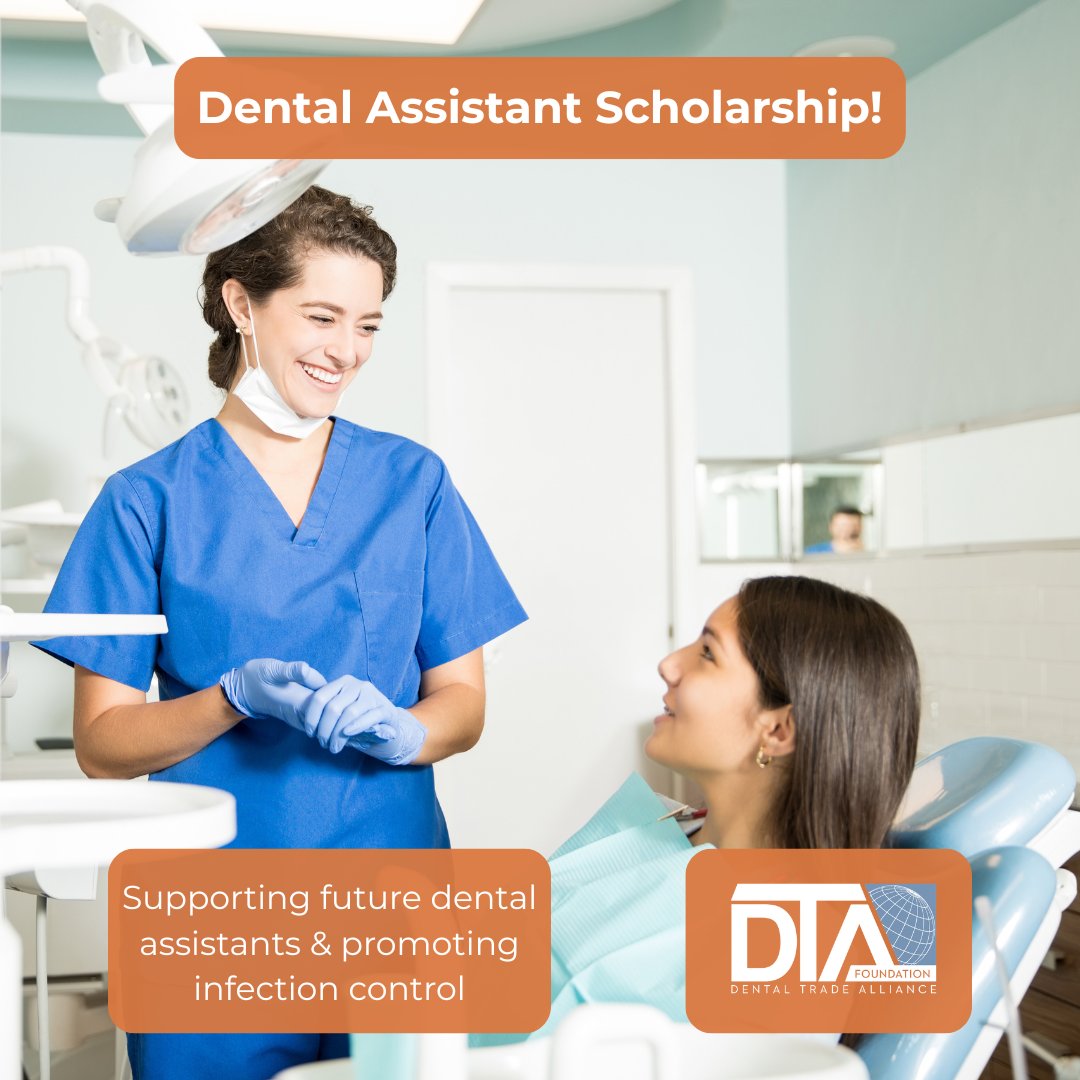 DTAFoundation's tweet photo. A new opportunity is here! 📢

The DTA Foundation launched a dental assistant scholarship to support future professionals in this essential role. 

Check out the press release and learn more here: https://t.co/KZblpwRRvB 
#Dentistry https://t.co/RnN38aqTa9