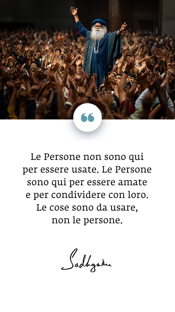 Riccard13371991's tweet photo. Gli esseri umani non sono risorse da sfruttare.
#SadhGuruWisfom
#SadhGuruQuotes
In 7 fasi trasforma la tua vita con Sadhguru https://t.co/L3WXWhvKSi https://t.co/e4Qb4E0cAV