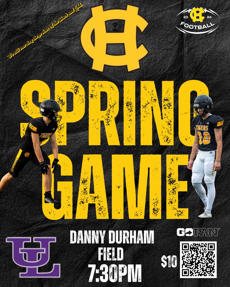 CountyFootball1's tweet photo. Spring Game is here and we cannot wait to see everyone there. Going to be fun, these boys have been working hard this Spring. 

🆚| Upson-Lee High School  
⏰| 7:30pm 
📍| Hamilton 
🏟️| Danny Durham Field
🎟️| https://t.co/c4cXkFPZrt 
@Coach_Twatson66 @RecruitGeorgia @GHSFdaily https://t.co/pi9GnDuohG