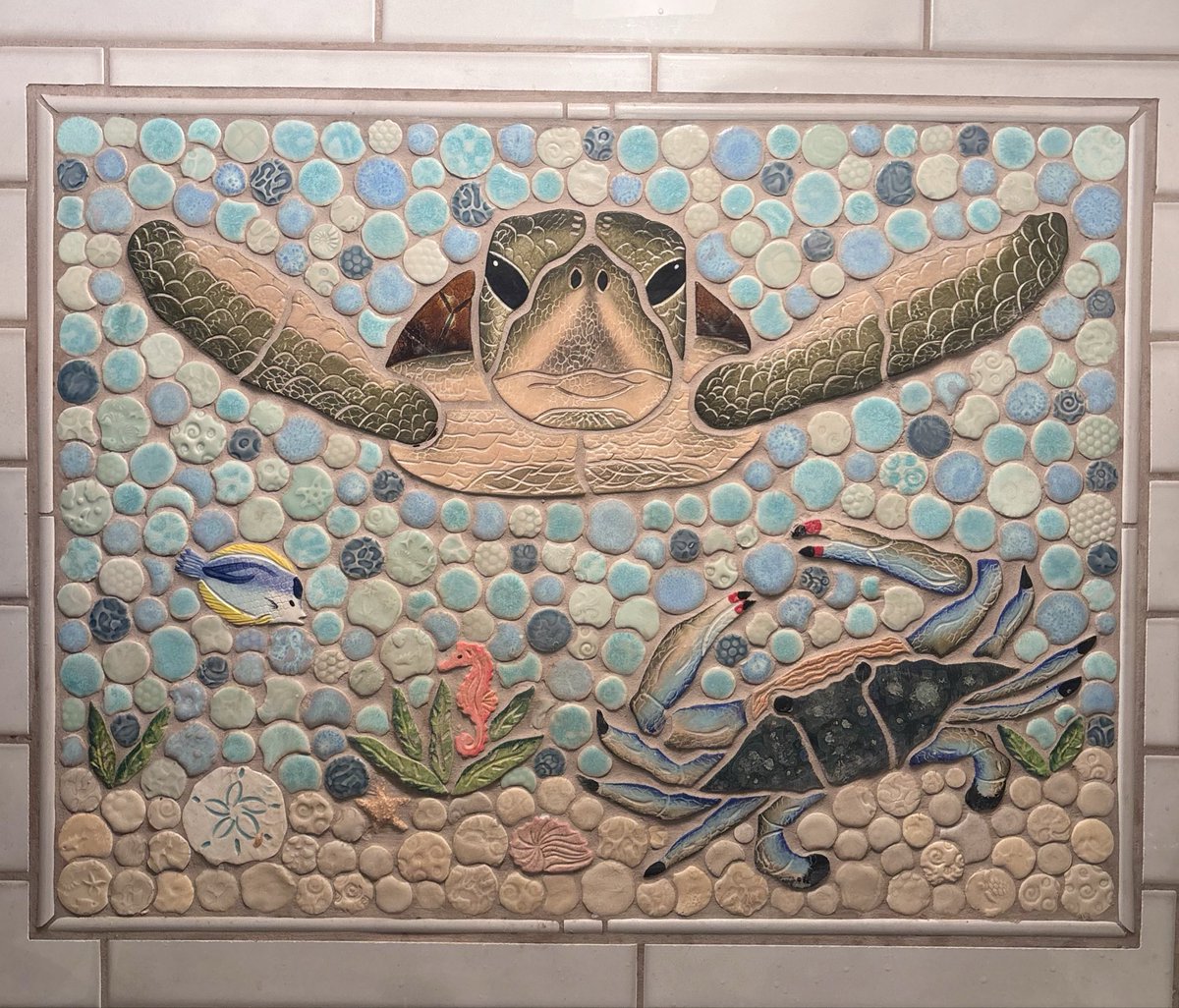 custom_mosiac's tweet photo. 🐢Customer Review:🐢

“Second mural from Connie and both had exceeded my expectations.  I couldn’t be happier.  Will be back again soon for sure. 

Quality work, communication is impeccable and attention to detail is beyond any other.” - Kristina Williams https://t.co/nKqkFshF6V