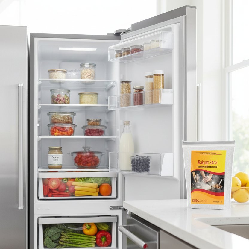 DmsoStore's tweet photo. Keep your fridge smelling fresh the natural way! ❄️✨

Skip the chemicals—just place our pure baking soda in a glass jar on any shelf to neutralize odors naturally. Simple, effective, and 100% clean.

#NaturalHome #FridgeHack #CleanLiving #DMSOStore https://t.co/NybzbbRg08