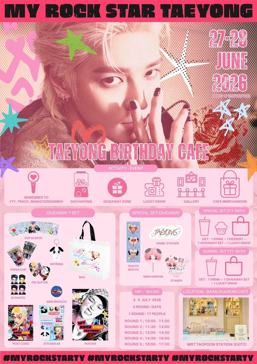 2026 Taeyong Birthday Cafe, BKK TH🌹🎸✨ tweet media