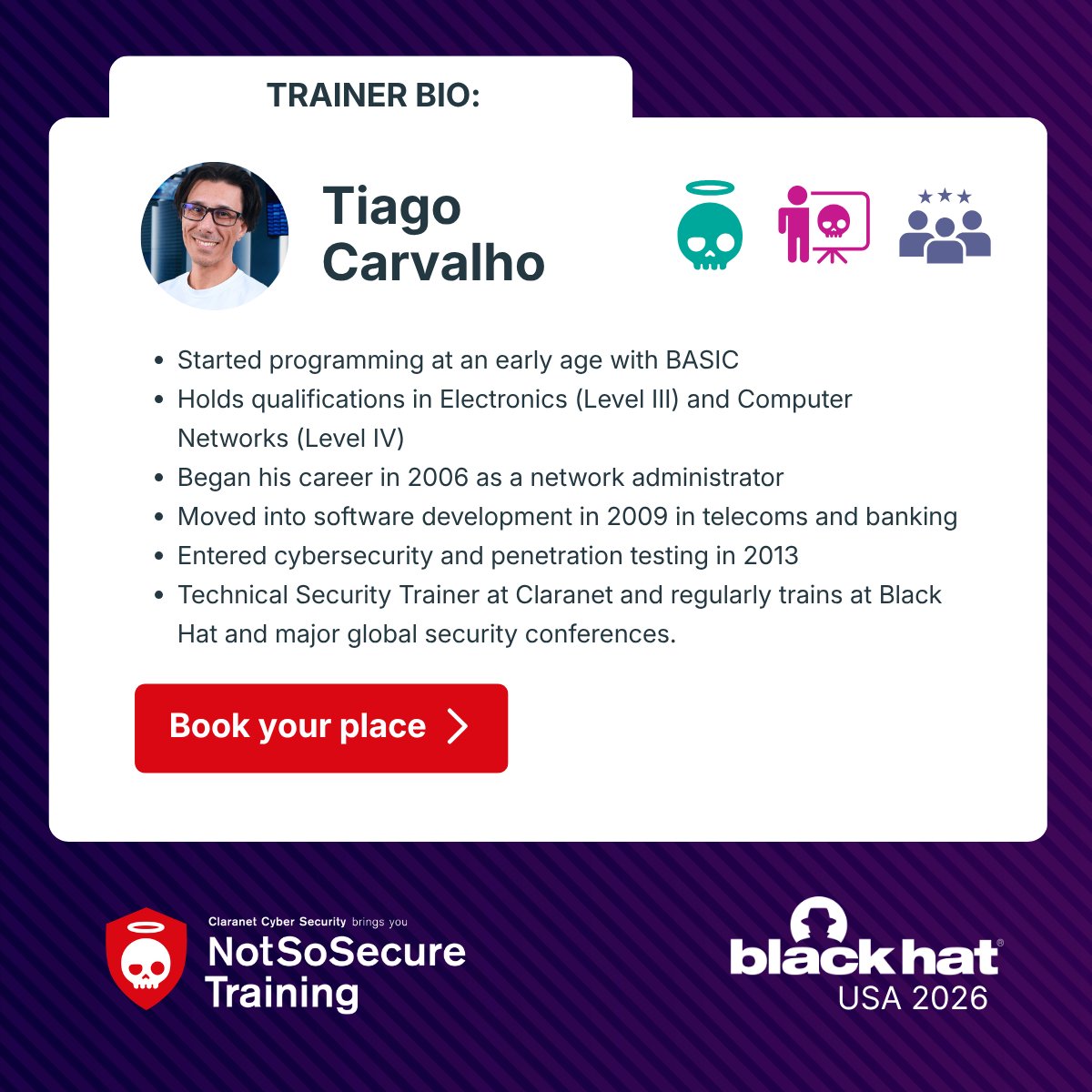 Claranet_Sec's tweet photo. At Black Hat 2026, we’re delivering our new training 𝗔𝗱𝘃𝗲𝗿𝘀𝗮𝗿𝘆 𝗢𝗽𝘀: 𝗜𝗻𝗳𝗿𝗮𝘀𝘁𝗿𝘂𝗰𝘁𝘂𝗿𝗲 𝗘𝗱𝗶𝘁𝗶𝗼𝗻 - a fully redesigned training with labs built to mirror modern enterprise attack paths.
#BlackHat #CyberSecurity #RedTeam #OffensiveSecurity https://t.co/Rk96s8XwOx