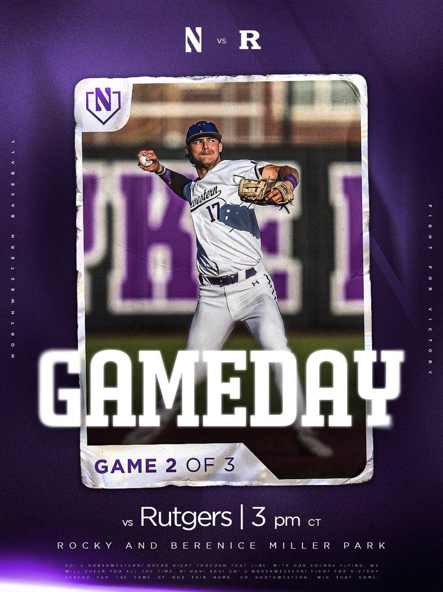 NUCatsBaseball's tweet photo. Game 2️⃣ at Miller Park 🏡

🆚 Rutgers
📺 B1G+ // https://t.co/uJKe2y8npC
📊 https://t.co/rQpKBKI7GU https://t.co/mA61qkzhMY