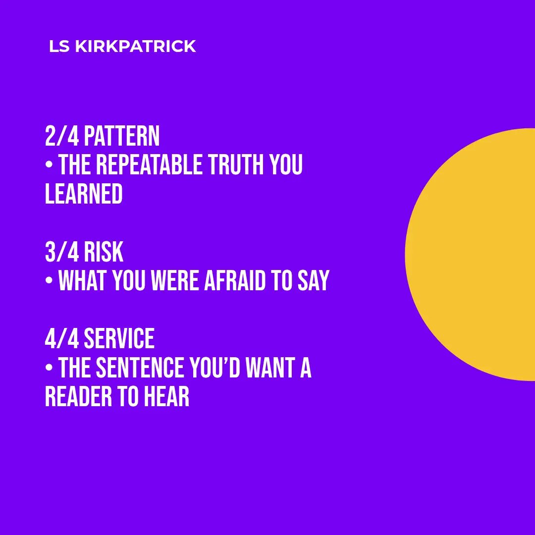 KirkpatrickLs's tweet photo. If your chapter feels unfinished, is it because it’s not “good enough”… or because it’s missing its Scene → Pattern → Risk → Service map?

Book a call with me: https://t.co/f6p28S0HcX

#WritingCoaching #AuthorityBook #StoryWithPurpose #WisdomMethod https://t.co/q7elpqndGn