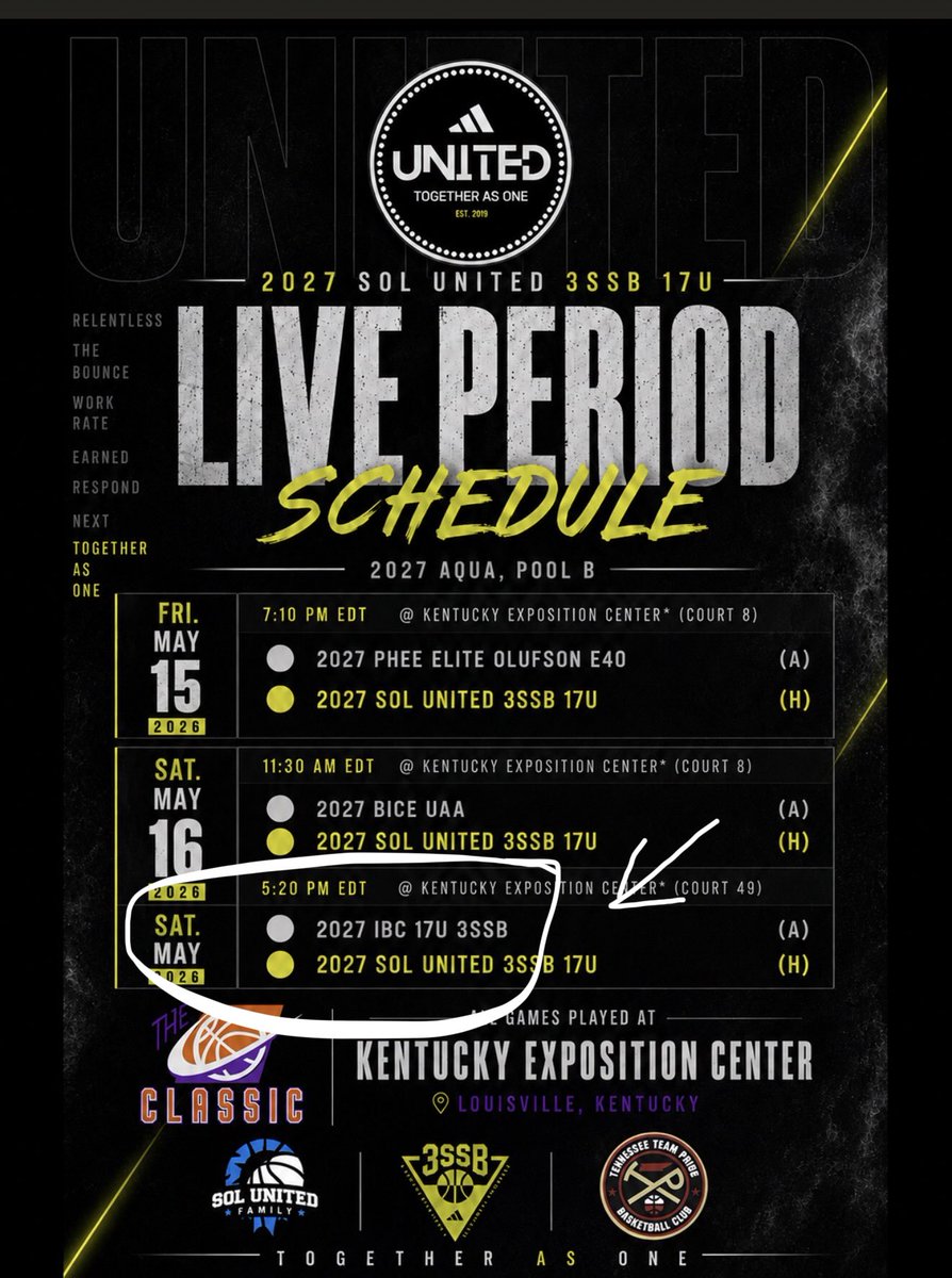 CharleyRae2028's tweet photo. Updated schedule for the weekend!
@TNTeamPride @pride2023  @clarksvillesol @United_Phenom @daonlyone27 https://t.co/tMQgCKGD7p