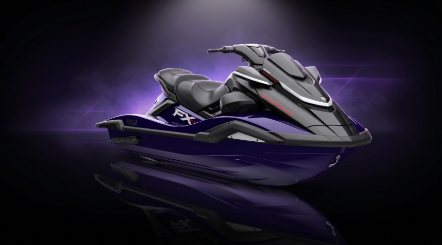 YamahaBoating's tweet photo. The Yamaha FX SVHO WaveRunner in Nightshade. Supercharged underneath. Stunning on top. https://t.co/rHH39QMKq6