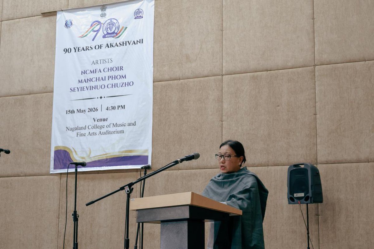 PIBKohima's tweet photo. Akashvani Kohima today marked 90 years of Akashvani’s service to the nation with a musical concert held at the Auditorium of the Nagaland College of Music and Fine Arts, T. Khel, Model Village, Kohima.

#Nagaland #Kohima #AkashvaniKohima #90YearsofService https://t.co/tbsqpTmuGj