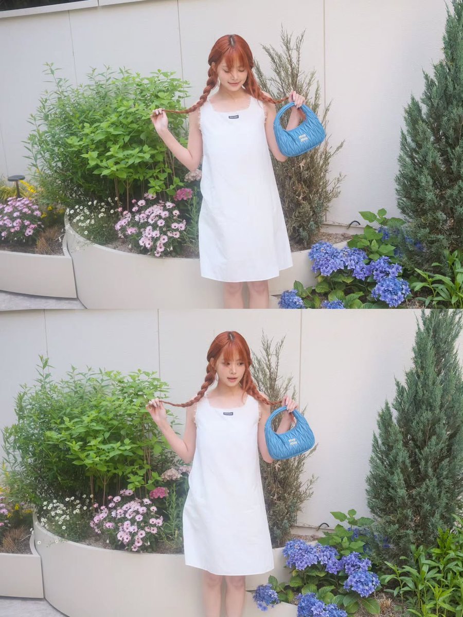 eulnchae's tweet photo. 🌷💙 Simple white sleeveless dress because I wanted the whole look to feel clean and light, almost like floating through the day without worrying about anything. The soft fabric moving gently with every step made everything feel extra calm and feminine 🤍 https://t.co/WOZsephfs8