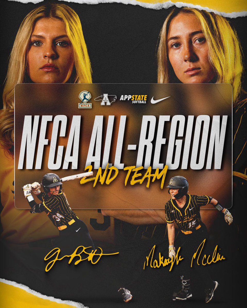 AppStateSB's tweet photo. 𝗧𝗵𝗲 𝗠𝗶𝗱𝗱𝗹𝗲 𝗜𝗻𝗳𝗶𝗲𝗹𝗱 𝗗𝘂𝗼 𝗶𝘀 𝗔𝗹𝗹-𝗥𝗲𝗴𝗶𝗼𝗻 😈

Congrats to Makayla McClain and Grace Barrett on being named to the NFCA All-Mid-Atlantic Region Second Team!

🗞️ https://t.co/igthzMkKdB

#OTM https://t.co/LZYZh5knTR