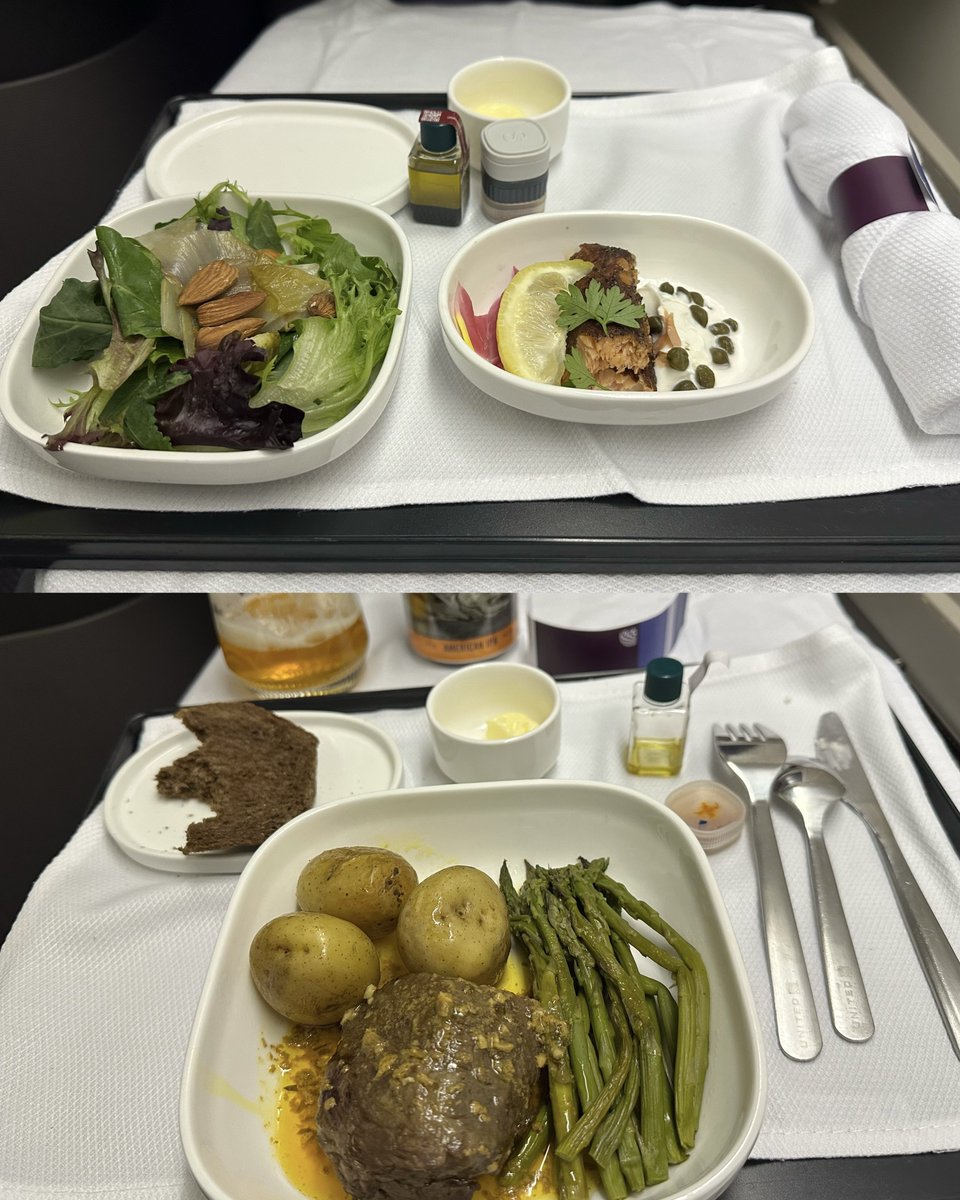 wanwanGarage's tweet photo. 行きのANAと帰りのユナイテッド航空
私用なら節約するかもですが仕事だからビジネスクラスです
フルフラットなだけでもう快適・・・

ユナイテッド航空はカスハラにあって泣いているお兄さんがサービスしてくれました🥲

ANAは幅広で仕切りもあって部屋感があるしご飯も美味しいしサービスもいいです https://t.co/gUR5noWA60