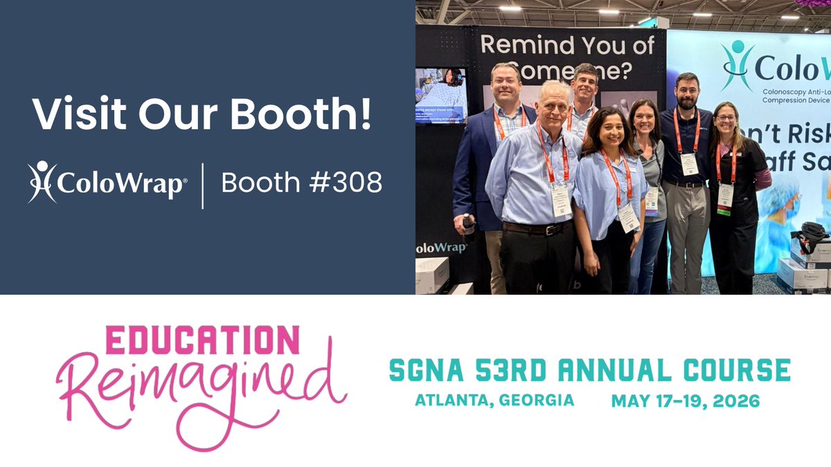 ColoWrap's tweet photo. 📢 SGNA 2026 is almost here — and we’re excited to be heading to Atlanta this weekend! 

Visit us at Booth #308 to see how ColoWrap is helping advance colonoscopy care.

See you Sunday! 

#SGNA2026 #NursingEducation #HealthcareInnovation #MedTech #ColoWrap https://t.co/NUucX8LR0V