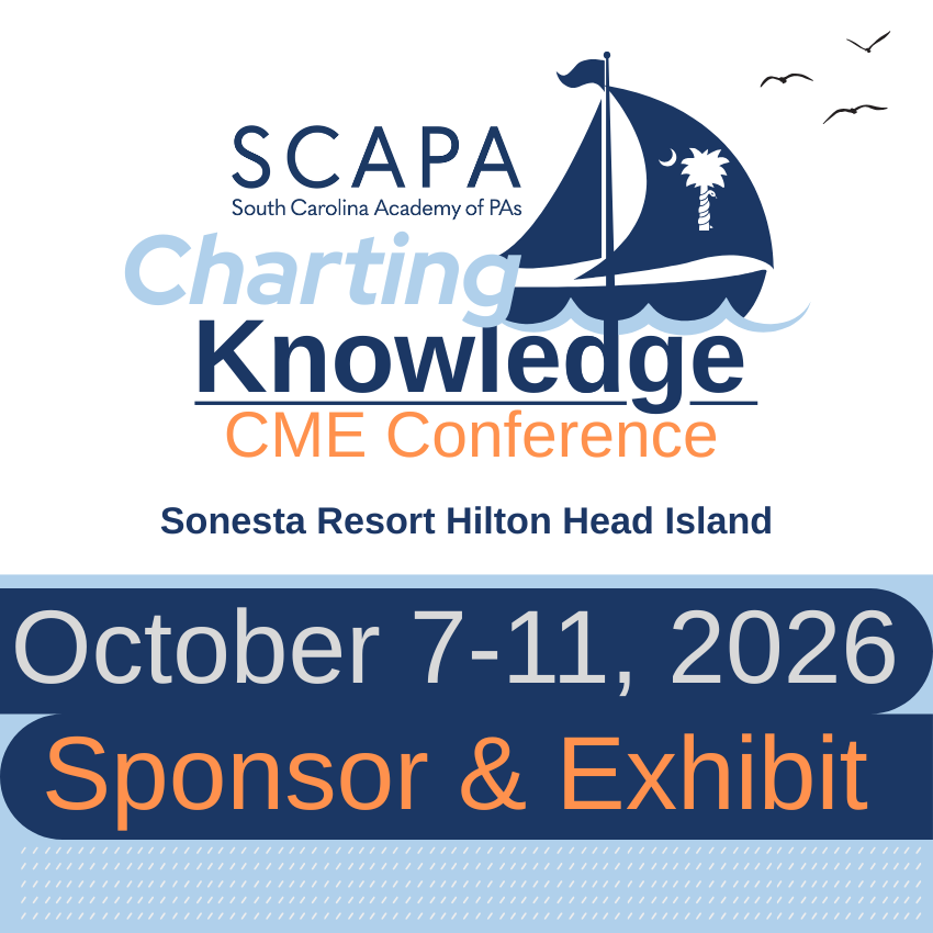 PAsofSC's tweet photo. Partner with the South Carolina Academy of PAs at the 2026 Fall CME Conference.

View the prospectus and conference information: https://t.co/XyBOFKmtwI

#SCAPA2026 #AAPA #PAs #CMEconference  #MedicalConference #SponsorshipOpportunity #ExhibitorOpportunity https://t.co/5pFVfcmzMk