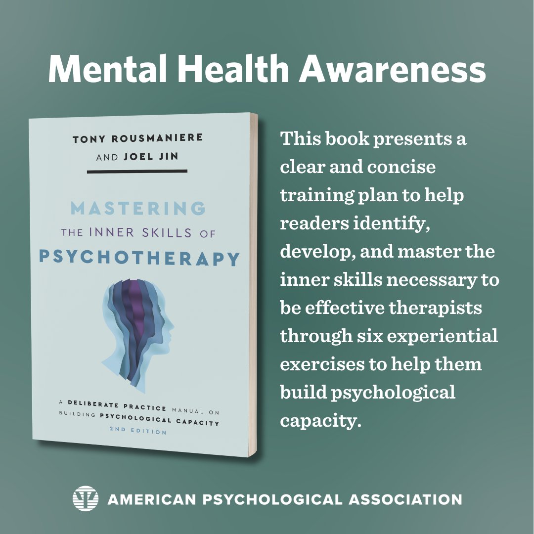 APA_Books's tweet photo. For Mental Health Awareness Month, here are a few books to help clients take care their mental health all month long.

Order now! Use APABOOKS20 to save 20% + free US shipping.
👉 https://t.co/OcX2TGT5Ya 

#mentalhealthawarenessmonth #mindfulness #psychology #therapy https://t.co/5Iaw4YN9on