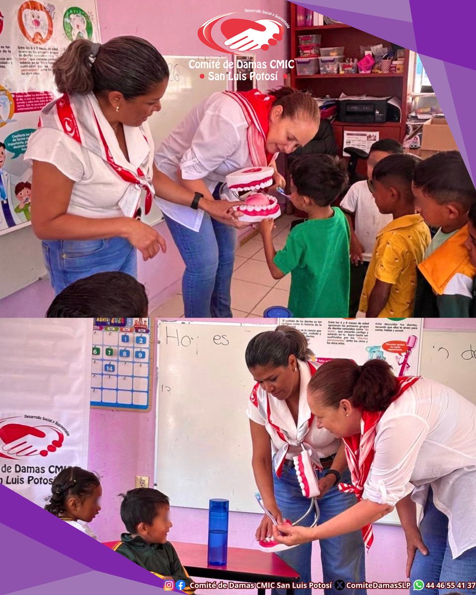 ComiteDamasSLP's tweet photo. El Comité de Damas CMIC San Luis Potosí llevó a cabo esta mañana la segunda entrega de juguetes del Juguetón 2026, compartiendo momentos de alegría y cercanía con las niñas y niños del Jardín de Niños Manuel José Othón, ubicado en la comunidad de La Maroma, Escalerillas. 🧸✨ https://t.co/lIPctn1bDO