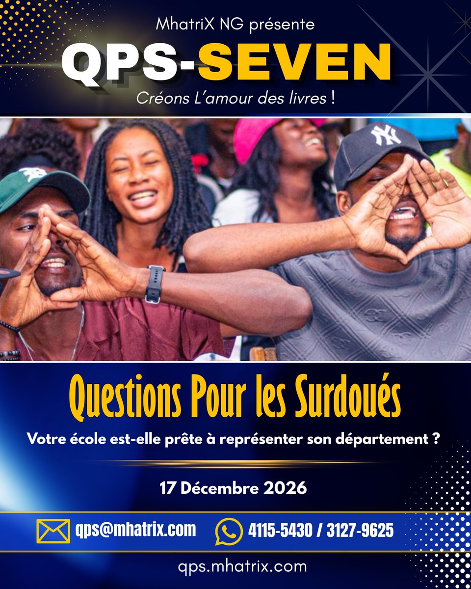rtiofisyel's tweet photo. #QPS_SEVEN — EN ROUTE VERS LE 7ᵉ CIEL 
« #MhatriX_NG » annonce officiellement le lancement de la 7ᵉ édition de son prestigieux Concours National de Culture Générale « #QUESTIONS_POUR_LES_SURDOUÉS ». Une nouvelle odyssée intellectuelle s’ouvre aux SURDOUÉS des 10 départements du pays, appelés à repousser leurs limites et à briller au cœur des étoiles. MhatriX NG invite les directions d’école à réserver leur inscription sur le site officiel du concours, pour garantir leur participation au plus Grand Concours National de Culture Générale en Haïti.